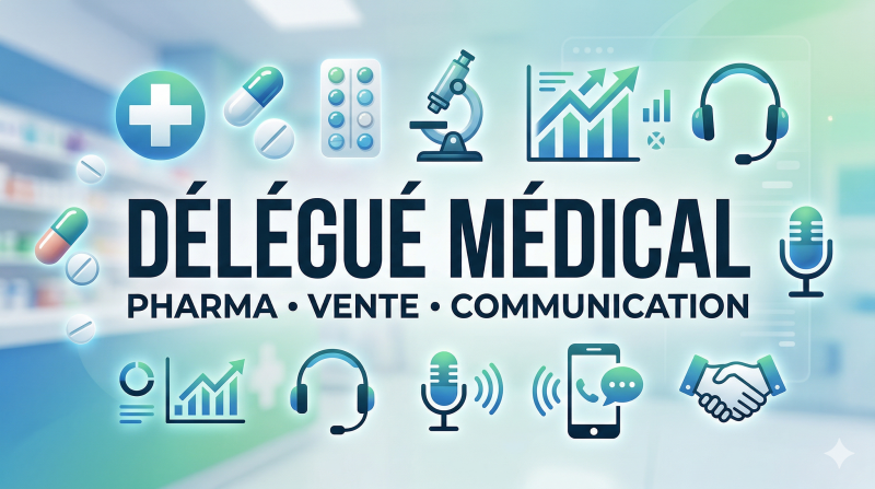 Délégué médical, pharmaceutique, commercial & téléopérateur pharmaceutique